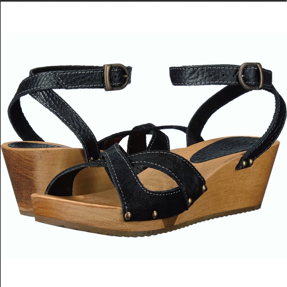 NEW Sanita Handcrafted Leather Wooden Clog Sandals
